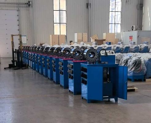 ভালো দাম 2 ইঞ্চি উচ্চ মডেল 10 ডাইস রাবার পায়ের পাতার মোজাবিশেষ Crimping মেশিন সঙ্গে 600T Crimping শক্তি অনলাইন