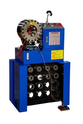 স্টেইনলেস স্টিল পাইপ হোস ক্রাইম্পিং মেশিন P38 ব্রেডেড হোস ক্রাইম্পার উচ্চ নির্ভুলতা 1.5 এবং 2 ইঞ্চি র‍্যাক এবং দ্রুত পরিবর্তনযোগ্য ছাঁচ সরঞ্জাম সহ / হাইড্রোলিক হোস প্রেসার