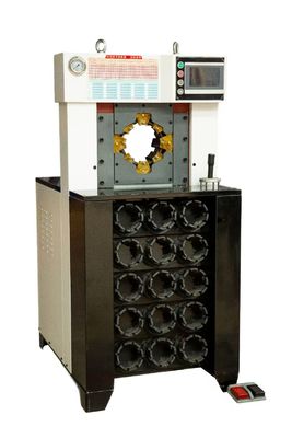 সুপার বেধ 3 ইঞ্চি সঙ্গে 15 ডাই 6-76mm কালো রঙ এসি পায়ের পাতার মোজাবিশেষ Crimping মেশিন সঙ্গে দ্রুত পরিবর্তন ছাঁচ সরঞ্জাম দ্রুত Crimping ফোর্স 650T জলবাহী পায়ের পাতার মোজাবিশেষ Crimping মেশিন