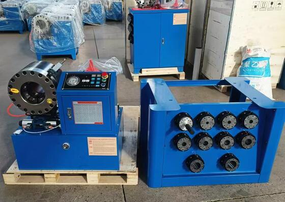 2 Inch Crimping Range Up To 64mm 2.5 Inch Crimping Range Hydraulic Hose Crimping Machine Digital Control Systerm With Fast Change Mould Tool And Rack And 10 Interchangeable Dies