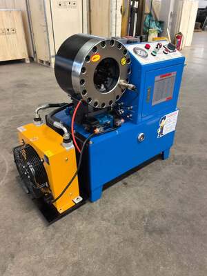 2 Inch DX68 Blue Color Electric Hydraulic Hose Crimper With Evaporative Cooler For Mass Production Bigger Capacity 6-51mm 10 Dies Accuracy And 200 Pcs Per Hour Efficiency