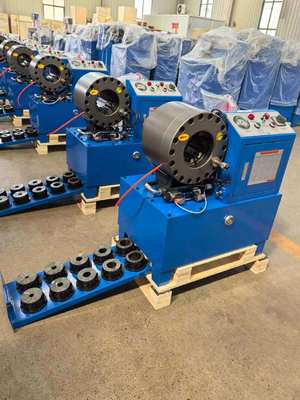 6-51mm Crimping পরিসীমা সঙ্গে DX68 পায়ের পাতার মোজাবিশেষ Crimping মেশিন 2 ইঞ্চি ক্ষমতা এবং 10 ডাই অন্তর্ভুক্ত