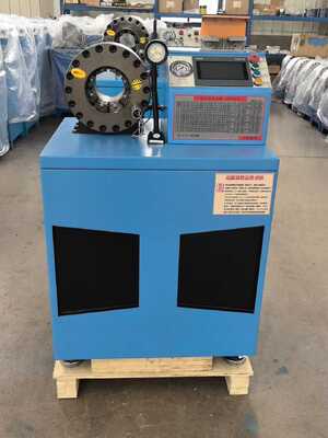 2 ইঞ্চি স্কাই ব্লু কালার নাইস ডিজাইন 600T ক্রিম্পিং ফোর্স ব্লু কালার ক্রিম্পিং সাইজ 2.5 ইঞ্চি দ্রুত পরিবর্তন করা মোল্ড টুলস রাবার হোস ক্রিমিং মেশিন 6-51 মিমি রেঞ্জ এবং 10 বিনিময়যোগ্য ডাইস সহ