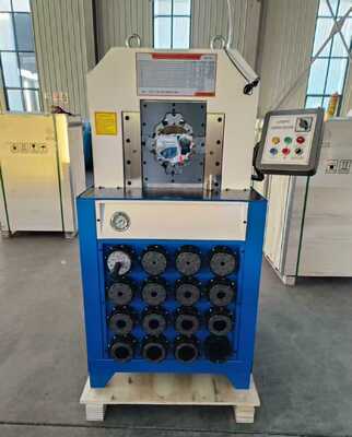 ভালো দাম ৩ ইঞ্চি ৬-৭৬মিমি বাটন কন্ট্রোল হাইড্রোলিক হোস ক্রিম্পিং মেশিন ১৫টি পরিবর্তনযোগ্য ডাই সহ কার্যকর হোস প্রেসিংয়ের জন্য অনলাইন