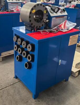 Blue Electric 600T Crimping Force Rubber Hose Crimping Machine with 6-51mm Range and 10 Interchangeable Dies