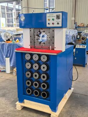 ভালো দাম ৩ ইঞ্চি বাটন কন্ট্রোল হাইড্রোলিক হোস ক্রিম্পিং মেশিন ৬-৭৬মিমি ক্রিম্পিং রেঞ্জ এবং ১৬৫মিমি সর্বোচ্চ খোলার ক্ষমতা সহ ৩৮০ভোল্টেজ অনলাইন