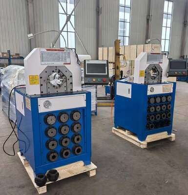 ভালো দাম 3 ইঞ্চি সুপার বেধ মডেল 220v / 380v হাইড্রোলিক পায়ের পাতার মোজাবিশেষ Crimping মেশিন সঙ্গে 2800KN Crimping ফোর্স পিএলসি / বাটন কন্ট্রোল সিস্টেম এবং 6-76mm Crimping পরিসীমা 15 Dies অনলাইন